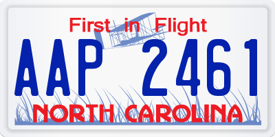 NC license plate AAP2461