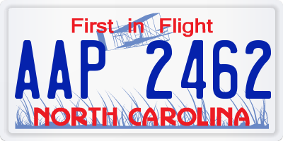 NC license plate AAP2462