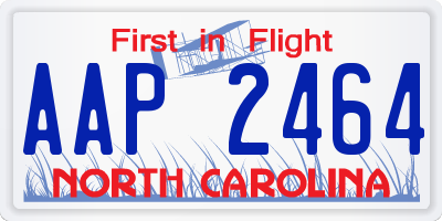 NC license plate AAP2464