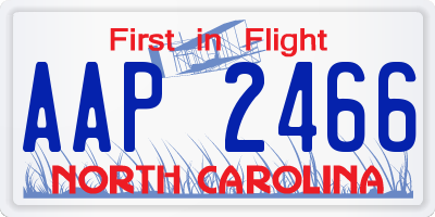 NC license plate AAP2466