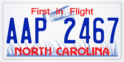 NC license plate AAP2467