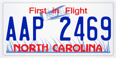 NC license plate AAP2469