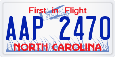 NC license plate AAP2470