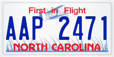 NC license plate AAP2471