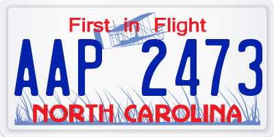 NC license plate AAP2473