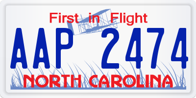 NC license plate AAP2474