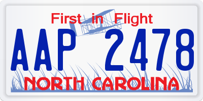 NC license plate AAP2478