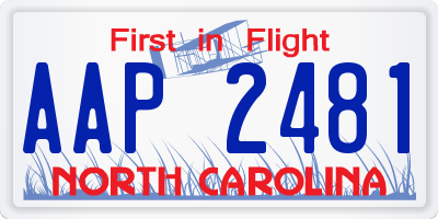NC license plate AAP2481