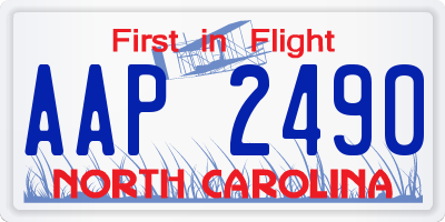 NC license plate AAP2490