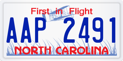 NC license plate AAP2491