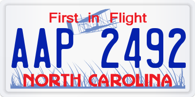 NC license plate AAP2492