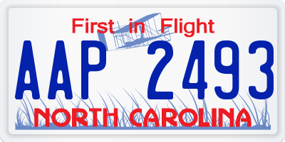 NC license plate AAP2493