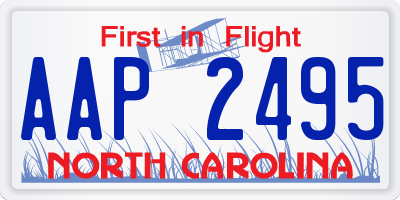 NC license plate AAP2495