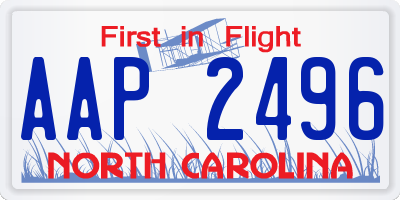 NC license plate AAP2496