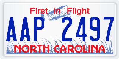 NC license plate AAP2497