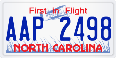 NC license plate AAP2498