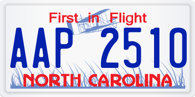 NC license plate AAP2510