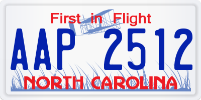 NC license plate AAP2512