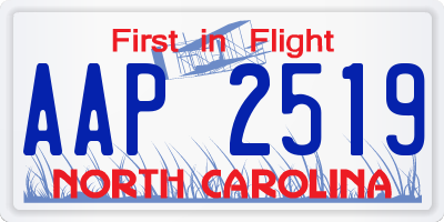 NC license plate AAP2519