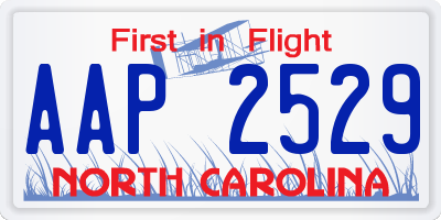 NC license plate AAP2529