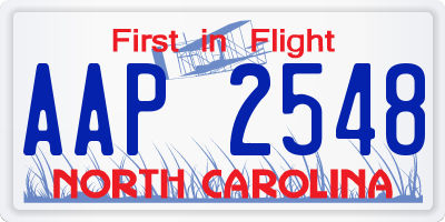 NC license plate AAP2548