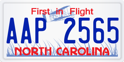 NC license plate AAP2565