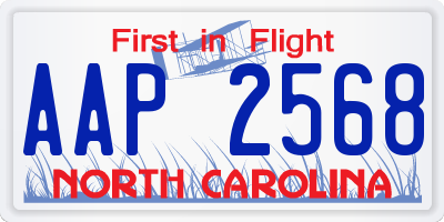 NC license plate AAP2568