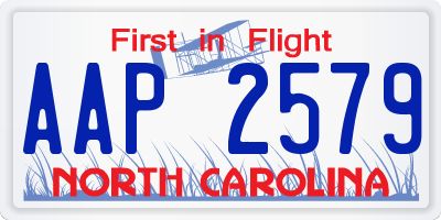 NC license plate AAP2579
