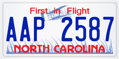 NC license plate AAP2587