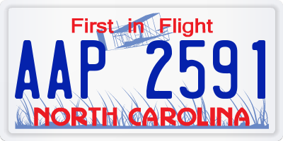 NC license plate AAP2591