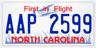 NC license plate AAP2599