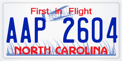 NC license plate AAP2604