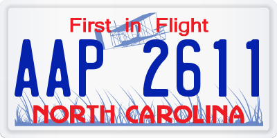 NC license plate AAP2611