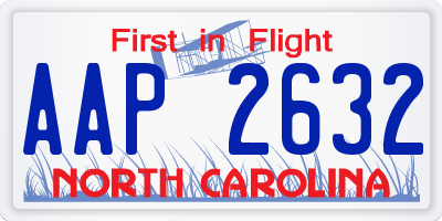 NC license plate AAP2632
