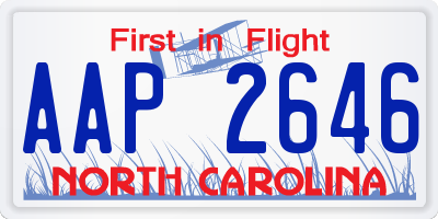 NC license plate AAP2646