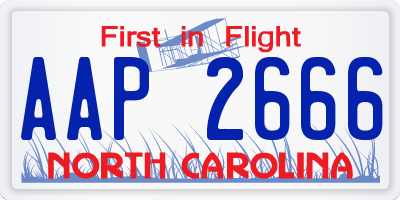 NC license plate AAP2666