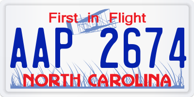 NC license plate AAP2674
