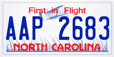 NC license plate AAP2683