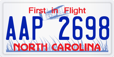 NC license plate AAP2698