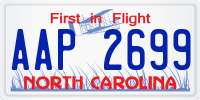 NC license plate AAP2699