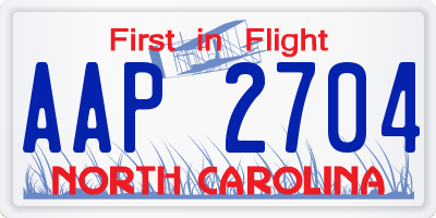 NC license plate AAP2704