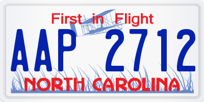 NC license plate AAP2712