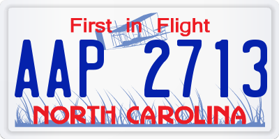 NC license plate AAP2713