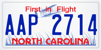 NC license plate AAP2714