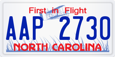 NC license plate AAP2730