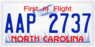 NC license plate AAP2737