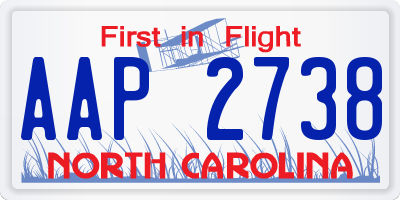NC license plate AAP2738
