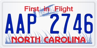 NC license plate AAP2746
