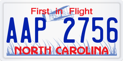 NC license plate AAP2756