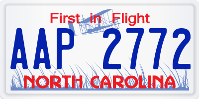 NC license plate AAP2772